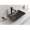 Wiesbaden Karé vasque à poser rectangulaire 58 x 36 x 11,5 cm céramique mat noir SW296030
