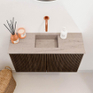 Mondiaz JOYA-DLUX Meuble de salle de bains 70cm - couleur Walnut - Vasque FAYE position Milieu Sans trou de robinet couleur Saba SW1424636
