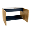 Mondiaz JOYA-DLUX 70cm meuble de salle de bains - couleur Oak - Vasque FAYE position Gauche Sans trou de robinet couleur Frappe. SW1421871