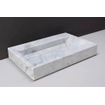 Forzalaqua Bellezza wastafel 80.5x51.5x9cm Rechthoek 0 kraangaten Natuursteen Carrara gepolijst SW230733