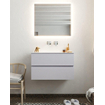 Mondiaz VICA Ensemble de meuble de salle de bain - 80cm - meuble sous-vasque cale - 2 tiroirs - lavabo moon milieu - sans trou de robinet - miroir LED - version XL 60cm haut SW1097771