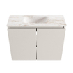 MONDIAZ TURE-DLUX Meuble de toilettes 60 cm Linen. Lavabo EDEN Frappe position milieu. Avec 1 trou de robinet. SW1102844