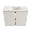 MONDIAZ TURE-DLUX Meuble toilette - 60cm - Linen - EDEN - vasque Frappe - position centrale - 1 trou de robinet SW1102844