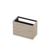 INK P2O Wastafelonderkast - 90x45x65cm - 2 lades - push 2 open - rechte opdekfronten MFC Ivoor eiken SW798548
