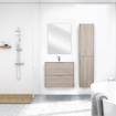 Differnz Bolo Ensemble salle de bains 61x50x46cm FSC MFC board et céramique blanc Chêne clair mat SW787970