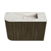 Mondiaz JOYA-DLUX Meuble de salle de bains 61,6cm - arrondi gauche couleur Shadow - Vasque FAYE position Droite Sans trou de robinet couleur Ostra. SW1423010