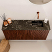 Mondiaz JOYA-DLUX 90cm toiletmeubel - kleur Ruby - Wastafel FAYE positie Rechts Zonder kraangat kleur Lava. SW1423634