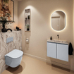 MONDIAZ TURE-DLUX Meuble toilette - 60cm - Clay - EDEN - vasque Glace - position droite - sans trou de robinet SW1103198