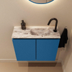 MONDIAZ TURE-DLUX Meuble de WC 60 cm Jeans. EDEN lavabo Glace position à droite. Avec 1 trou de robinet. SW1103342