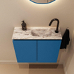 MONDIAZ TURE-DLUX Meuble toilette - 60cm - Jeans - EDEN - vasque Glace - position droite - 1 trou de robinet SW1103342