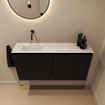 MONDIAZ TURE-DLUX Meuble WC 100cm Urban. Lavabo EDEN Opalo position gauche. Sans trou de robinet. SW1104170