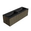 Mondiaz KURVE Ensemble meuble de salle de bains - 140x46x40cm - 2 tiroirs - lavabo solid surface - double - 2 trous de robinet - Shadow SW1414295