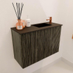 Mondiaz JOYA 60cm meuble de salle de bains - couleur Shadow - Vasque FAYE position Droite 1 trou de robinet couleur Urban. SW1421501