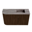 Mondiaz JOYA-DLUX 71.6cm meuble de salle de bains - arrondi gauche couleur Walnut - Vasque FAYE position Droite 1 trou de robinet couleur Oza SW1424577