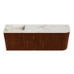 Mondiaz JOYA-DLUX Meuble de toilette 111.6cm - arrondi droit couleur Ruby - Lavabo FAYE position Gauche Sans trou de robinet couleur Frappe SW1423504