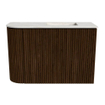 Mondiaz JOYA-DLUX 61.6cm toiletmeubel - ronding links kleur Walnut - Wastafel FAYE positie Rechts Zonder kraangat kleur Ostra. SW1426209