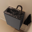 MONDIAZ TURE-DLUX Meuble toilette - 40cm - Dark Grey - EDEN - vasque Lava - position gauche - 1 trou de robinet SW1103759