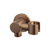 Wiesbaden Coude pour flexible de douche - avec support inclinable - rond - 1/2" - Bronze cuivre brossé SW999885