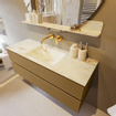 MONDIAZ VICA-DLUX Ensemble meuble de salle de bains - 130cm - meuble bas oro - 2 tiroirs - lavabo encastré cloud central - sans trous de robinet - version hauteur 60cm - frape SW1089193