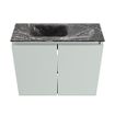 MONDIAZ TURE-DLUX Meuble toilette - 60cm - Greey - EDEN - vasque Lava - position gauche - sans trou de robinet SW1103848