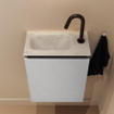 MONDIAZ TURE-DLUX Meuble de toilettes 40 cm Plata. EDEN vasque Opalo position gauche. Avec 1 trou de robinet. SW1104444