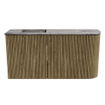 Mondiaz JOYA-DLUX 81.6cm toiletmeubel - ronding rechts kleur Dusk - Wastafel FAYE positie Links Zonder kraangat kleur Sombra. SW1426164