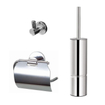 Best Design Luxe-Rome toilet accessoireset 3-delig met toiletborstelhouder, toiletrolhouder en handdoekhaak chroom SW640148