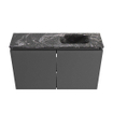 MONDIAZ TURE-DLUX Meuble toilette - 80cm - Dark Grey - EDEN - vasque Lava - position droite - sans trou de robinet SW1103770