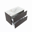 MONDIAZ VICA-DLUX Ensemble meuble de salle de bains - 80cm - meuble bas dark grey - 2 tiroirs - lavabo encastré cloud centré - sans trous de robinet - version haute 60cm - frape SW1088704
