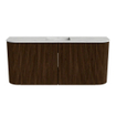 Mondiaz JOYA-DLUX 93.2cm toiletmeubel - ronding links en rechts kleur Walnut - Wastafel FAYE positie Midden 1 kraangat kleur Opalo. SW1422584