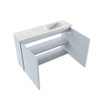 MONDIAZ TURE-DLUX Meuble toilette - 80cm - Clay - EDEN - vasque Ostra - position droite - 1 trou de robinet SW1104793