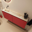 MONDIAZ TURE-DLUX Meuble toilette - 120cm - Fire - EDEN - vasque Frappe - position gauche - sans trou de robinet SW1102789