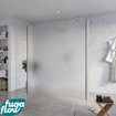 FugaFlow Eccelente Vetro Douche à l'italienne libre - 180x200cm - Verre mat - anti-calcaire - verre de sécurité 8mm - 2 parois latérales 30cm - avec bras muraux et profils d'angle - Gunmetal - SW1125791