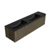 Mondiaz KURVE Ensemble de meuble de salle de bains - 175x46x40cm - 2 tiroirs - 1 porte - lavabo solid surface - double / gauche - 2 trous de robinet - Shadow SW1414309