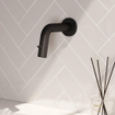 BRAUER Black Edition Robinet de lavabo mural - encastré - bec 8.5 - 18.5cm - Noir mat SW1164600