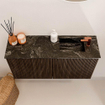 Mondiaz JOYA-DLUX 80cm toiletmeubel - kleur Walnut - Wastafel FAYE positie Rechts 1 kraangat kleur Lava. SW1422503