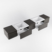MONDIAZ BUKLA 240cm ensemble de meuble avec module 40 couleur Marron Foncé avec 5 tiroirs. Lavabo CLOUD double 0 trou de robinet couleur Talc. SW1382271