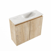 MONDIAZ TURE-DLUX Meuble toilette - 60cm - Washed Oak - EDEN - vasque Ostra - position droite - sans trou de robinet SW1105129