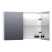Saniclass Dual Spiegelkast - 100x70x15cm - 2 links- rechtsdraaiende spiegeldeur - MDF - mat wit SW242130