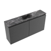 MONDIAZ TURE-DLUX Meuble toilette - 100cm - Dark Grey - EDEN - vasque Lava - position centrale - sans trou de robinet SW1103796