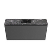 MONDIAZ TURE-DLUX Meuble toilette - 100cm - Dark Grey - EDEN - vasque Lava - position centrale - 1 trou de robinet SW1103748