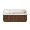 MONDIAZ KURVE-DLUX 100cm Meuble salle de bain - couleur Walnut - 1 tiroir - vasque BIG MEDIUM centre - 1 trou de robinet - couleur Frappe SW1137434