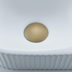 Fugaflow Efficiente Pietra Set de Fontaine - 40x21,5x12 cm - droite - rainurée - demi-ronde - 1 trou pour robinet - céramique - robinet de fontaine en laiton brossé - bouchon de vidange - siphon abaissé - blanc mat SW1442455