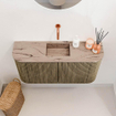 Mondiaz JOYA-DLUX 83.2cm toiletmeubel - ronding links en rechts kleur Dusk - Wastafel FAYE positie Midden Zonder kraangat kleur Arena. SW1425783