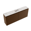 MONDIAZ TURE-DLUX Meuble toilette - 120cm - Rust - EDEN - vasque Glace - position centrale - sans trou de robinet SW1103545