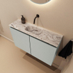 MONDIAZ TURE-DLUX Meuble toilette - 80cm - Greey - EDEN - vasque Glace - position centrale - sans trou de robinet SW1103316