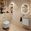 MONDIAZ TURE-DLUX Meuble toilette - 40cm - Greey - EDEN - vasque Frappe - position droite - 1 trou de robinet SW1102780