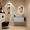 MONDIAZ TURE-DLUX Meuble toilette - 100cm - Plata - EDEN - vasque Ostra - position droite - 1 trou de robinet SW1105028