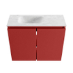 MONDIAZ TURE-DLUX Meuble toilette - 60cm - Fire - EDEN - vasque Opalo - position gauche - sans trou de robinet SW1104309