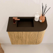 Mondiaz JOYA 51.6cm toiletmeubel - ronding rechts kleur Oak - Wastafel FAYE positie Links 1 kraangat kleur Urban. SW1421271